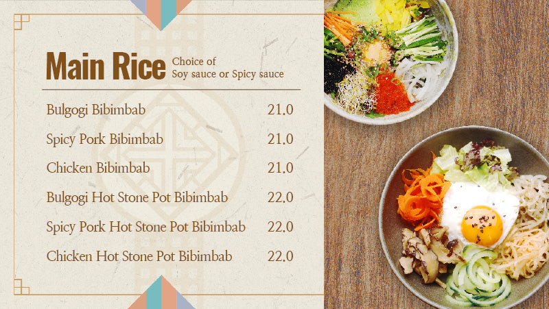 Korean Food TV Screen Menu – usefuldesign